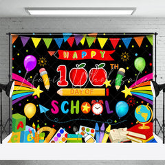 Lofaris 100th Day Apple Pen Black Back To School Backdrop