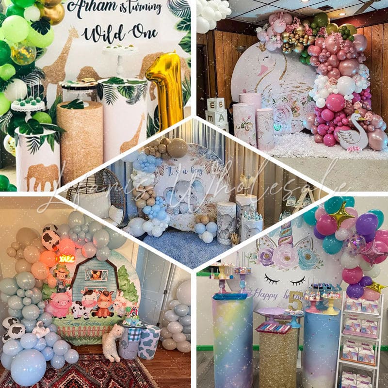 101 Dalmatians Themed Round Backdrop and Cylinders Kit for Parties