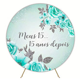 15 Years Blue Round Backdrop for Special Celebration