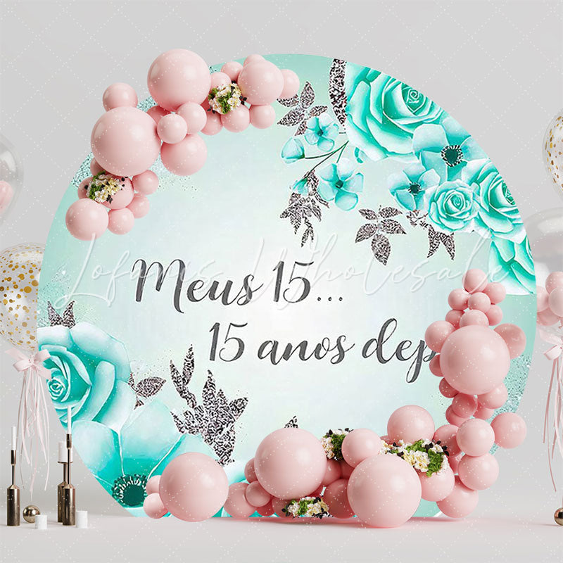 15 Years Blue Round Backdrop for Special Celebration