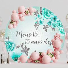 15 Years Blue Round Backdrop for Special Celebration