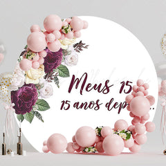 15 Years Flowers Round Backdrop for Anniversary Event