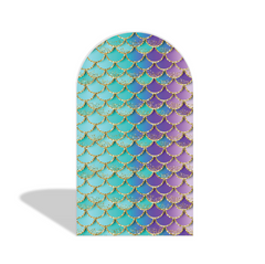 Mermaid Theme Happy Birthday Party Arch Backdrop Wall Cloth Cover