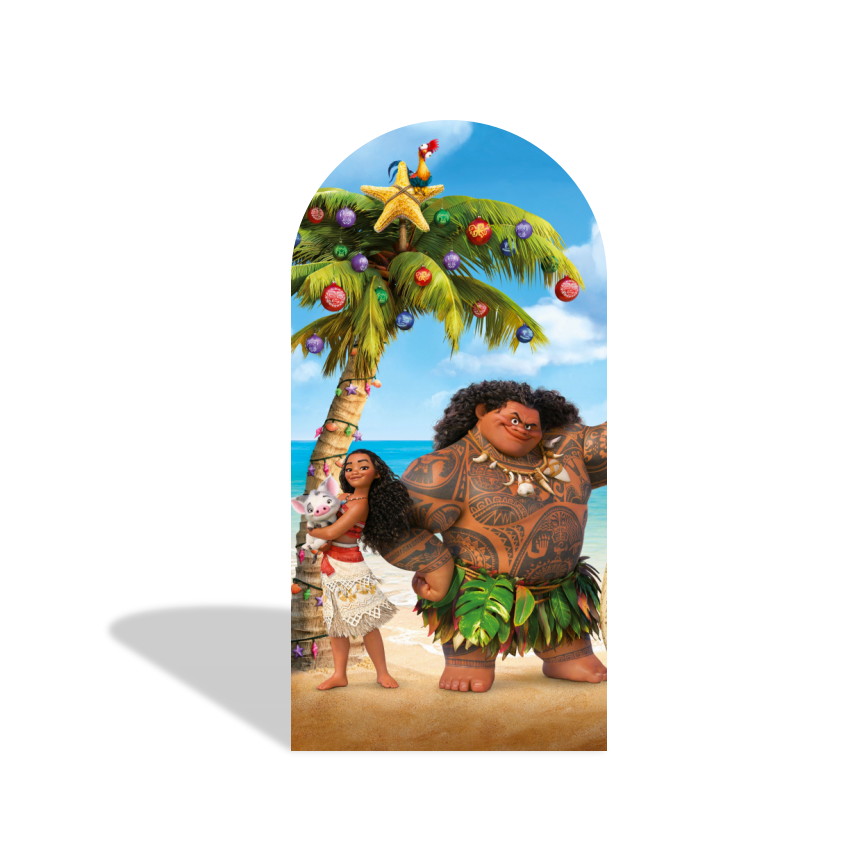 Moana Theme Happy Birthday Party Arch Backdrop Wall Cloth Cover