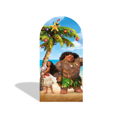 Moana Theme Happy Birthday Party Arch Backdrop Wall Cloth Cover