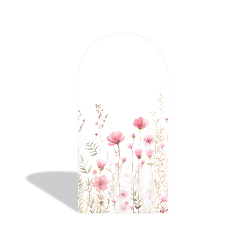 Flower Happy Birthday Party Arch Backdrop Wall Cloth Cover