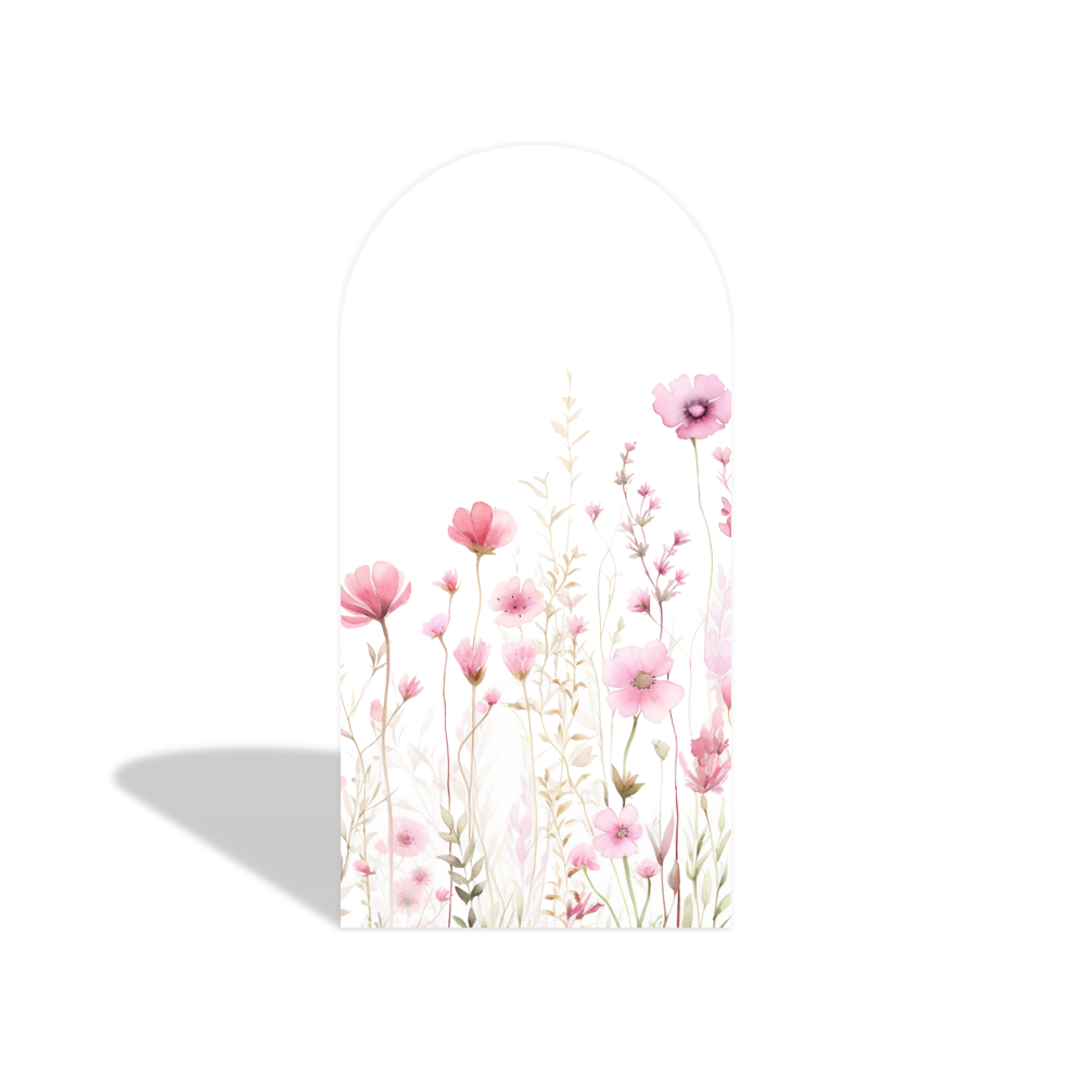 Flower Happy Birthday Party Arch Backdrop Wall Cloth Cover