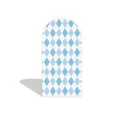 Light Blue Grid arch Birthday Party Arch Backdrop Wall Cloth Cover