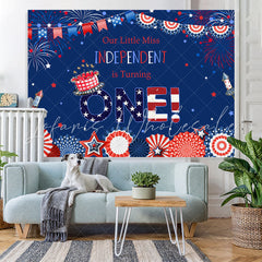 Lofaris 4Th of July Girls Happy First Birthday Party Backdrop