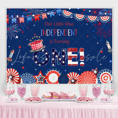 Lofaris 4Th of July Girls Happy First Birthday Party Backdrop