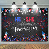 Lofaris 4Th of July Stars and Fireworks Baby Shower Backdrop