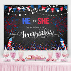 Lofaris 4Th of July Stars and Fireworks Baby Shower Backdrop