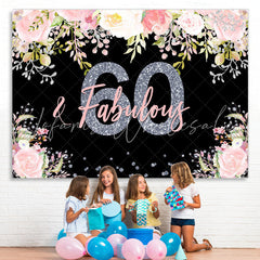 Lofaris 60 and Fabulous Pink Floral 60Th Birthday Backdrop