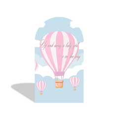Pink Hot Air Balloon Arch Backdrop Wall Cloth Cover For Birthday Baby Shower Party