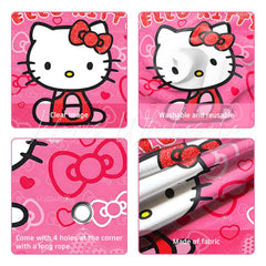 (7 Day Delivery) Glitter Hello Kitty Cartoon Cartoon Cat Happy Birthday Backdrop