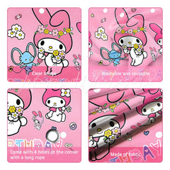 (7 Day Delivery) Pink My Melody Sanrio Cartoon Happy Birthday Backdrop For Kids
