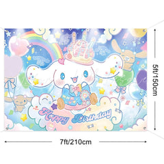 (7 Day Delivery) Sanrio Cinnamoroll Blue Cartoon Dog Happy Birthday Backdrop