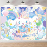 (7 Day Delivery) Sanrio Cinnamoroll Blue Cartoon Dog Happy Birthday Backdrop
