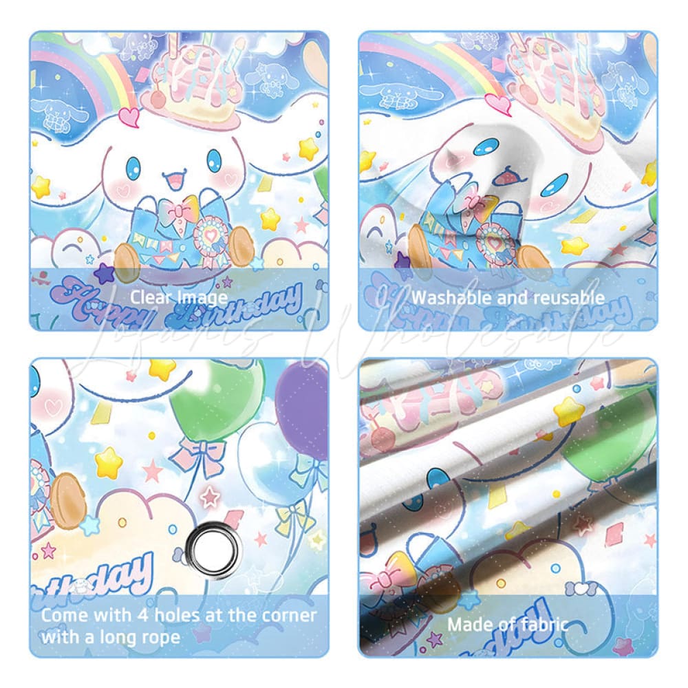 (7 Day Delivery) Sanrio Cinnamoroll Blue Cartoon Dog Happy Birthday Backdrop