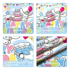 (7 Day Delivery) Sanrio Cinnamoroll Cartoon Dog Happy Birthday Backdrop For Kids