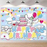 (7 Day Delivery) Sanrio Cinnamoroll Cartoon Dog Happy Birthday Backdrop For Kids