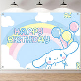 (7 Day Delivery) Sanrio Cinnamoroll Cartoon Dog Rainbow Happy Birthday Backdrop