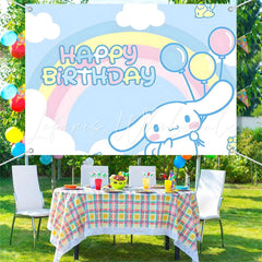 (7 Day Delivery) Sanrio Cinnamoroll Cartoon Dog Rainbow Happy Birthday Backdrop