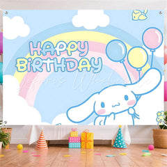 (7 Day Delivery) Sanrio Cinnamoroll Cartoon Dog Rainbow Happy Birthday Backdrop
