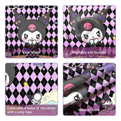 (7 Day Delivery) Sanrio Purple Kuromi Cartoon Rabbit Happy Birthday Backdrop
