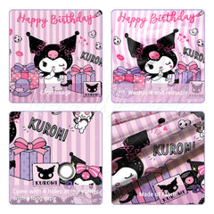 (7 Day Delivery) Sanrio Purple Kuromi Cartoon Stripe Happy Birthday Backdrop