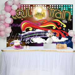 Lofaris 70s Soul Train Theme Neon Sign Birthday Party Backdrop