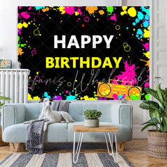 Lofaris 90S 80S Themed Graffiti Wall Happy Birthday Backdrop