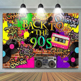 Lofaris 90S Hip Hop Graffiti Brick Retro Radio Fashion Birthday Backdrop