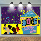Lofaris 90¡¯S House Party And Abstract Lines Birthday Backdrop