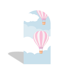 Pink Hot Air Balloon Arch Backdrop Wall Cloth Cover For Birthday Baby Shower Party