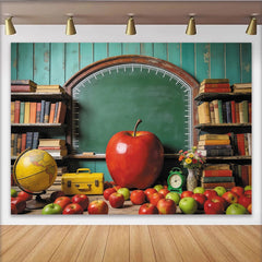 Lofaris Vintage Classroom Back to School Backdrop with Chalkboard and Books, Educational Photography Background for Students and Teachers