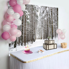 Lofaris Enchanting Winter Wonderland Snowy Forest Photography Backdrop, Professional Studio Background for Portrait Photoshoot