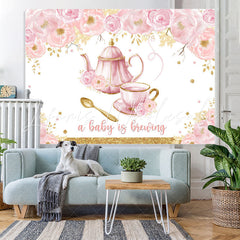 Lofaris A Baby Is Breuing Floral Backdrop for Shower