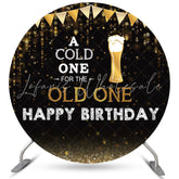 Lofaris A Cold One For The Old Beer Birthday Round Backdrop