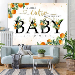 Lofaris A Cute Baby Orange Is On the Way Backdrop for Shower