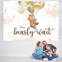 Lofaris A Cute Teddy Bear with Balloons Baby Shower Backdrop