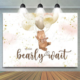 Lofaris A Cute Teddy Bear with Balloons Baby Shower Backdrop