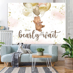 Lofaris A Cute Teddy Bear with Balloons Baby Shower Backdrop