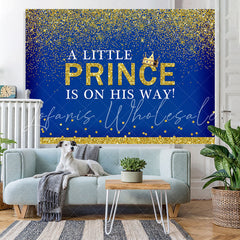 Lofaris A Litter Prince Glitter Blue Backdrop for Baby Shower