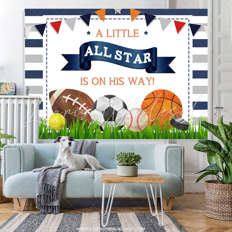 Lofaris A Little All Star Is On His Way Baby Shower Backdrop