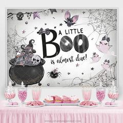 Lofaris A Little Boo Is Almost Due Halloween Baby Shower Backdrop