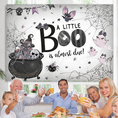 Lofaris A Little Boo Is Almost Due Halloween Baby Shower Backdrop