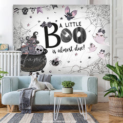 Lofaris A Little Boo Is Almost Due Halloween Baby Shower Backdrop