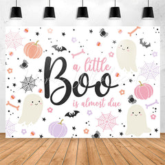 Lofaris A Little Boo Is Almost Due Pink Baby Shower Backdrop