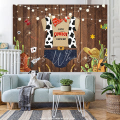 Lofaris A Little Cow Boy Is On The Way Baby Showr Backdrop